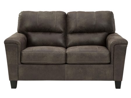 Signature Design by Ashley Navi Stationary Leather Look Loveseat 9400235 Hot on Sale