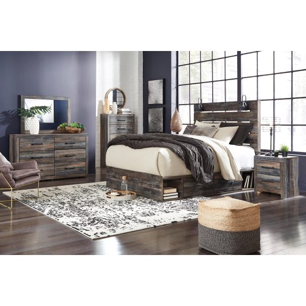 Signature Design by Ashley Drystan Queen Panel Bed with Storage B211-57 B211-54 B211-160 B100-13 For Sale