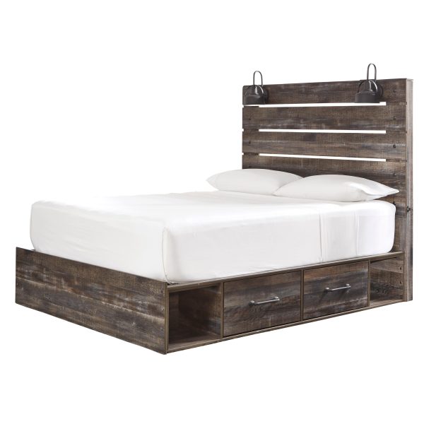 Signature Design by Ashley Drystan Queen Panel Bed with Storage B211-57 B211-54 B211-160 B100-13 For Sale