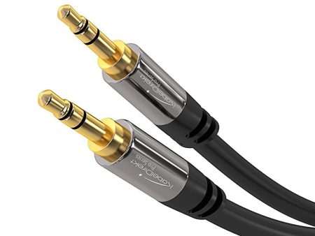 Kabeldirekt - 0, 5m - Cable Auxiliar y Cable Jack de 3, 5mm (Cable de Audio estéreo, Carcasa de Metal Casi Indestructible, para Smartphones Tablets, automóviles y Reproductores MP3, Negro) Reacondicionado on Sale