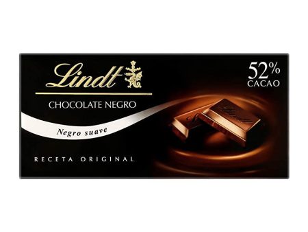 Lindt Tableta de Chocolate Negro, 52% Cacao, 125g Embalaje Deteriorado Fashion